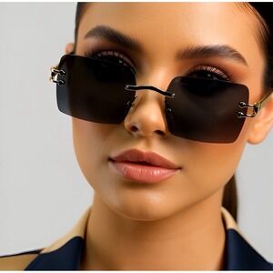 Men Sunglasses Dark Black Lens Outdoor Driving Diamond Cut Cholo Street Trendy